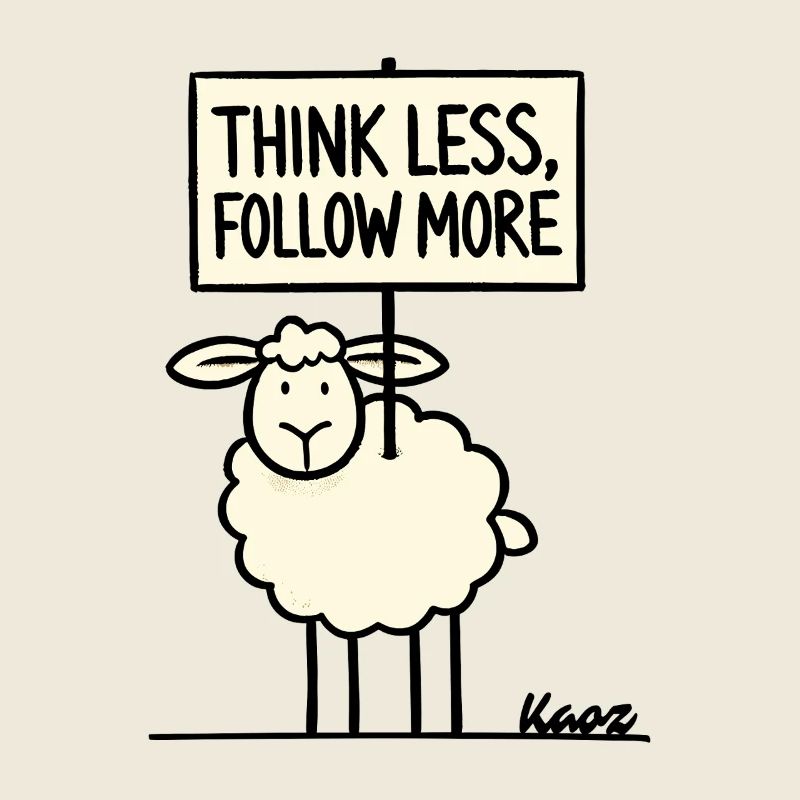 Protest sheep: think less, follow more