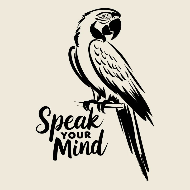 Illustration du perroquet Speak Your Mind