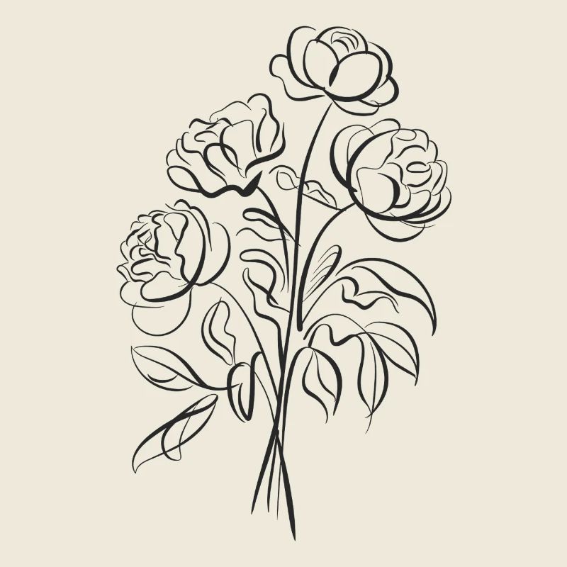 Elegant Floral Drawing for Nature Lovers