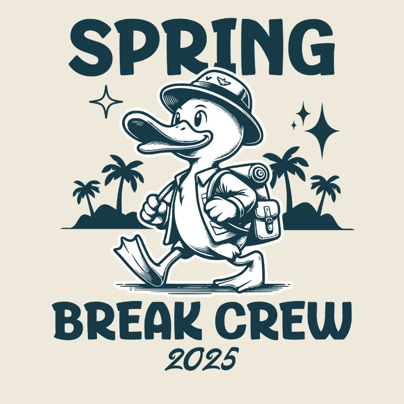 Spring Break Crew 2025 Beach Vacay Vibes Cute Duck