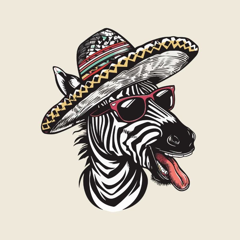 Zebra Comic Lustig Sombrero