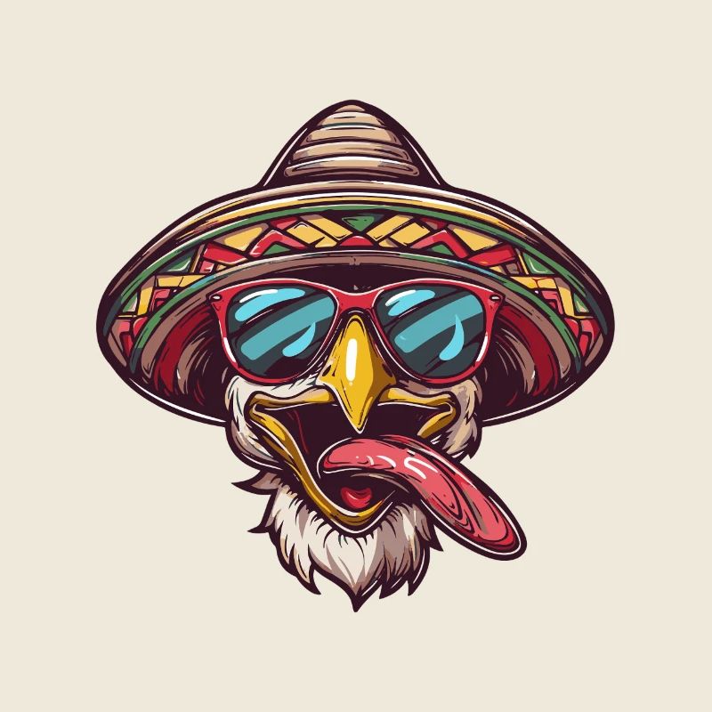 Chicken Comic Funny Sombrero
