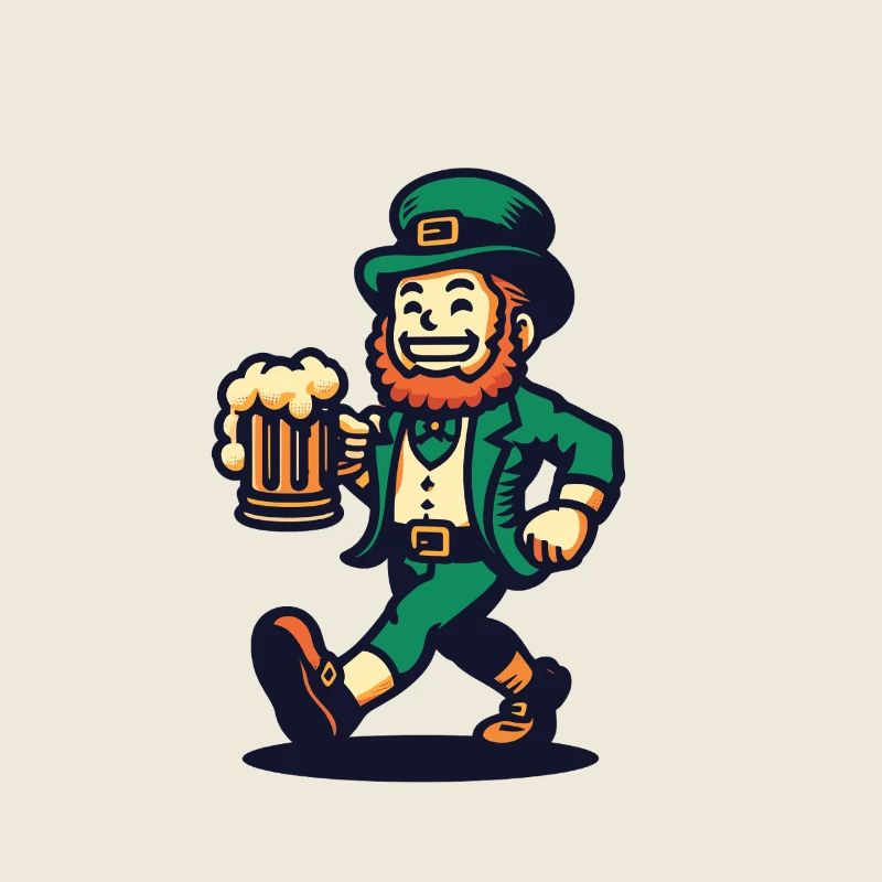 Leprechaun de la Saint-Patrick avec chope de bière
