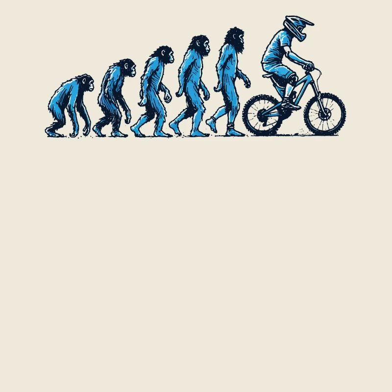 Evolution from ape to cyclist