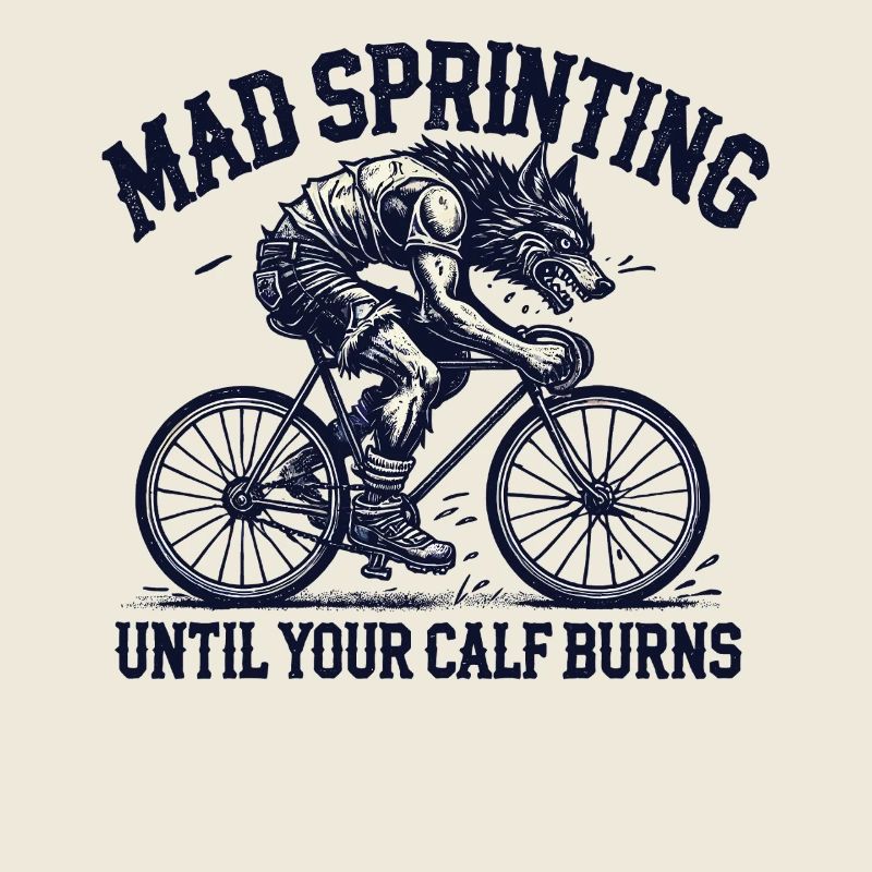 Mad Sprinting Bicycle Wolf Design