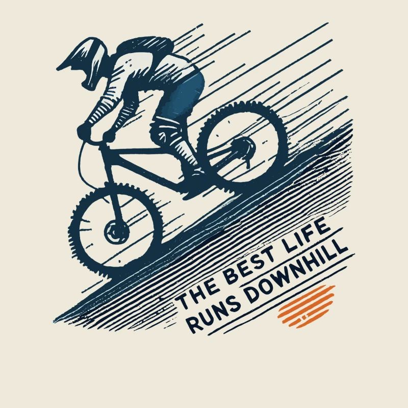 Fahrrad Downhill Abenteuer Retro Stil