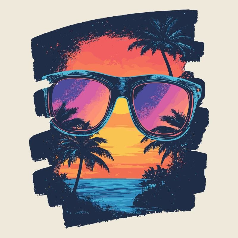 Sonnenbrille Palmen Sommer