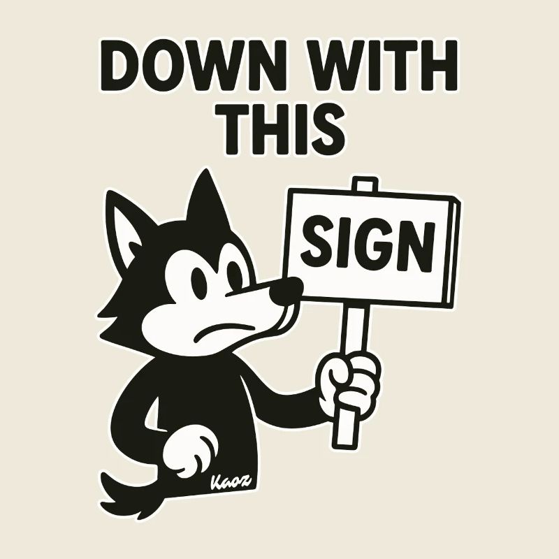 Protest Wolf: Down with this sign