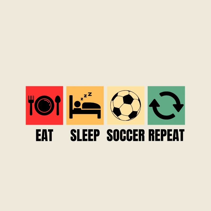 Fußball Spruch Eat Sleep Soccer Repeat