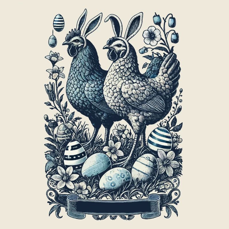Easter Retro Chickens Easter Bunny Chicken Aesthetic