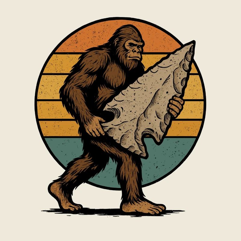 Bigfoot avec pointe de flèche Pointe de flèche silex