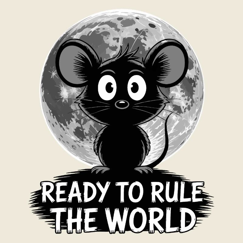 Ready to conquer the world – Mouse in the moonlight