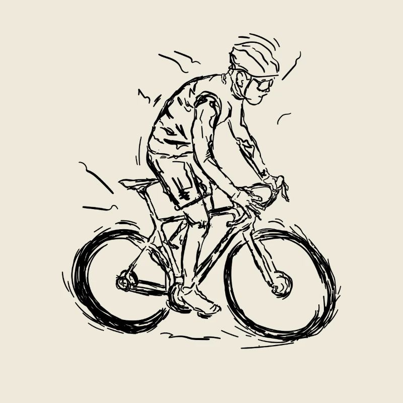 Lustige Radfahrer Skizze
