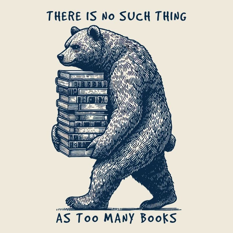 Funny book lover bear statement for book fan