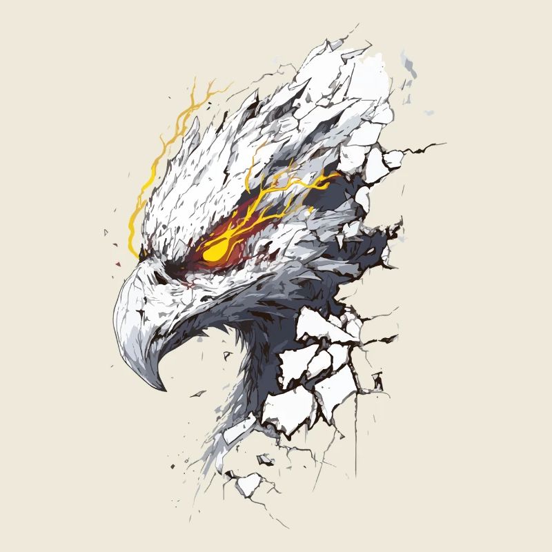 Cyborg eagle with laser vision breaks through wall