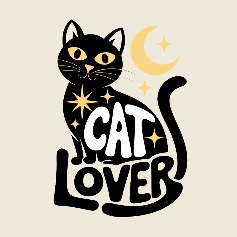 Cat Lover Moon Night Magic