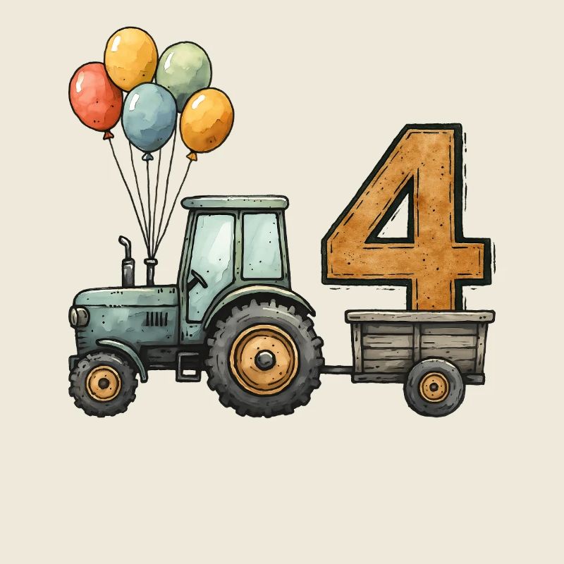 Birthday Tractor with Trailer 4 Years Kids