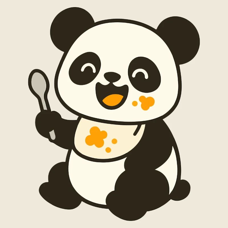 Feeding with the panda cub – Colourful sweet