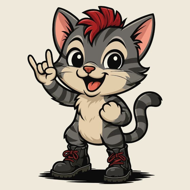 Punk Rock Kitten with Boots