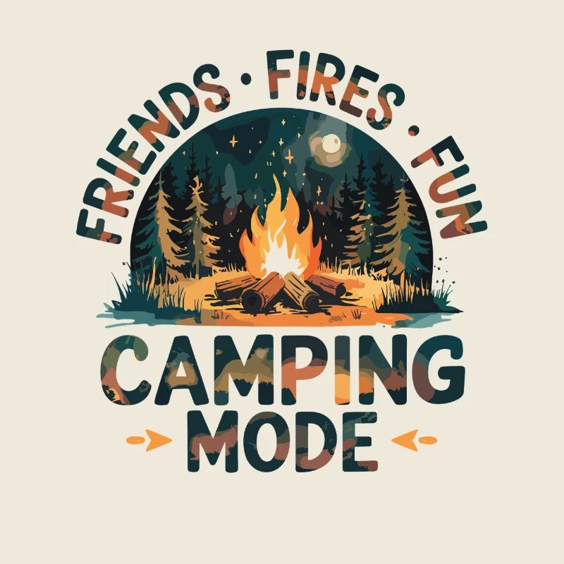 Camping Mode Amis Feu Fun Forêt