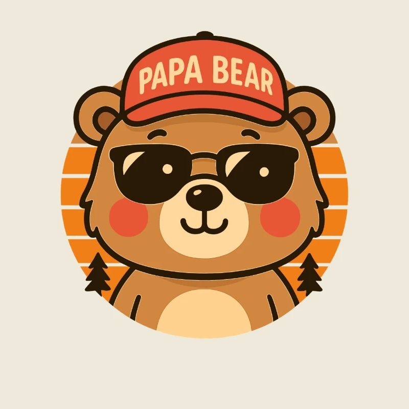 Papa Bear Knuddeliger Bären-Daddy Retro