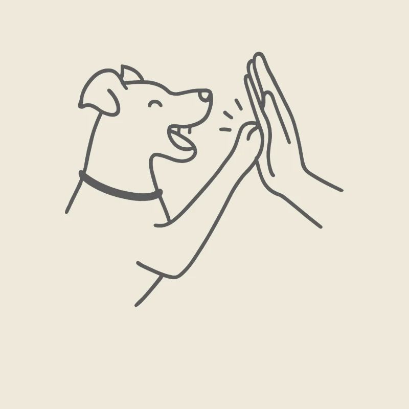 Hund High Five – Minimalistisch & süß
