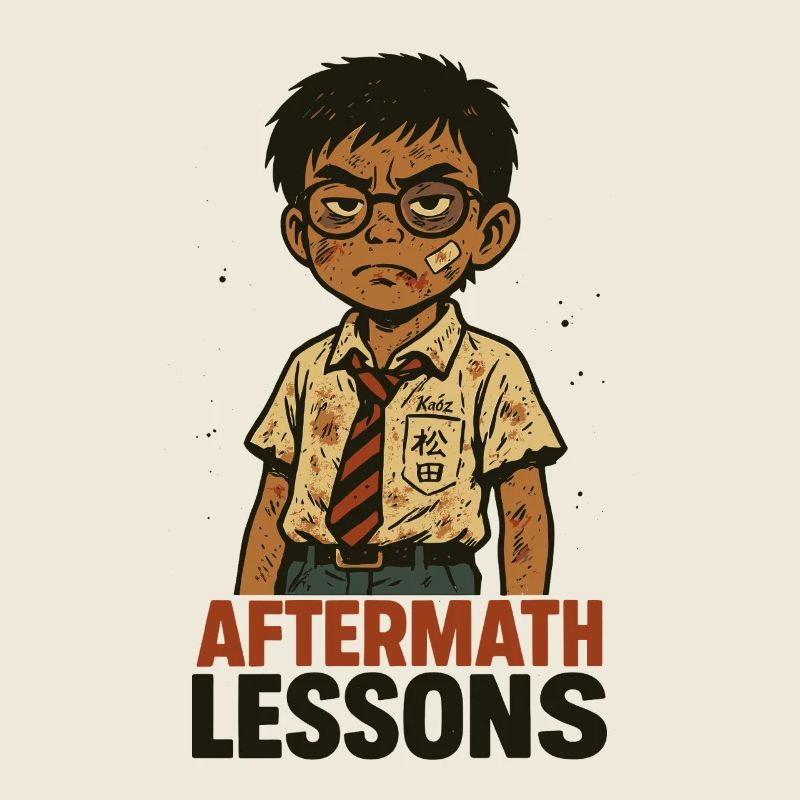 junge mit brille und schmutzigem hemd