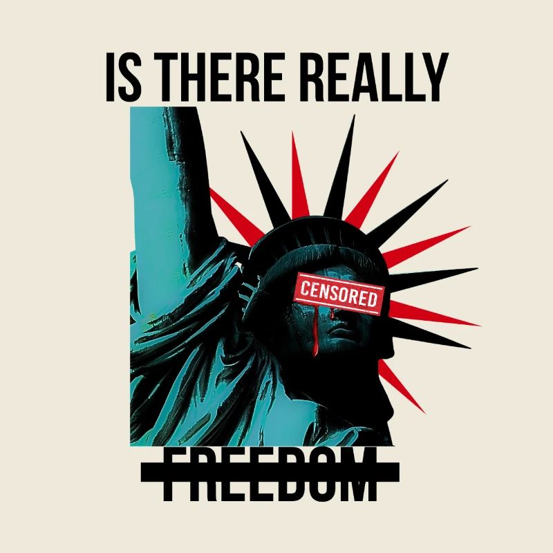 Rebellious Statue with Censorship Elements