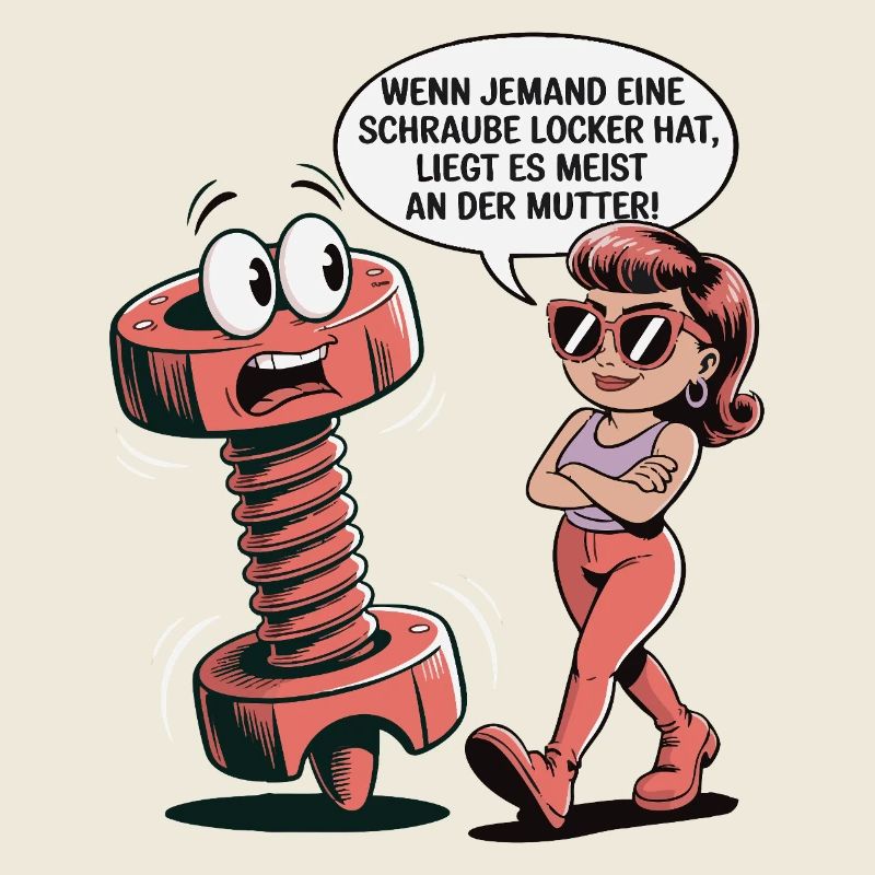 Wenn jemand eine Schraube locker hat Mutter Spruch