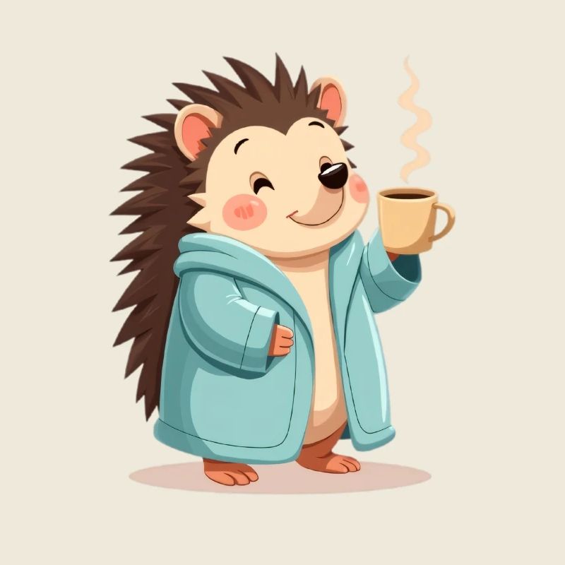 Hedgehog Mit Kaffee Pullover Design