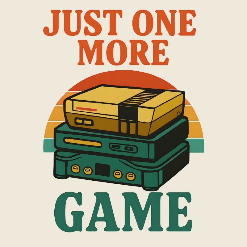 Retro Gaming Stack Illustration