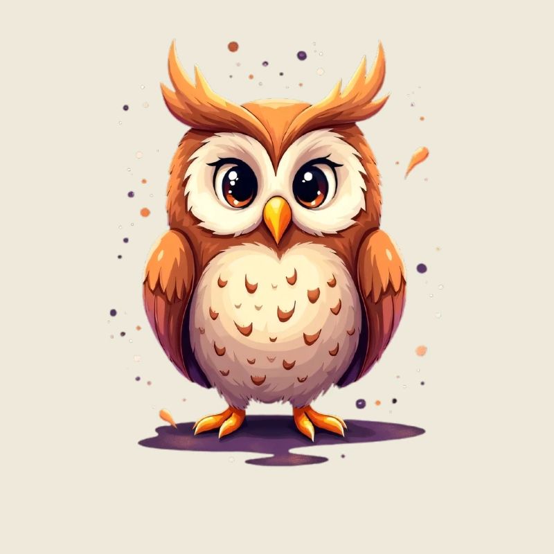 Niedliche Eule mit großen Augen