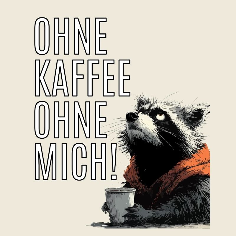 Lustiger Waschbär Kaffee Statement