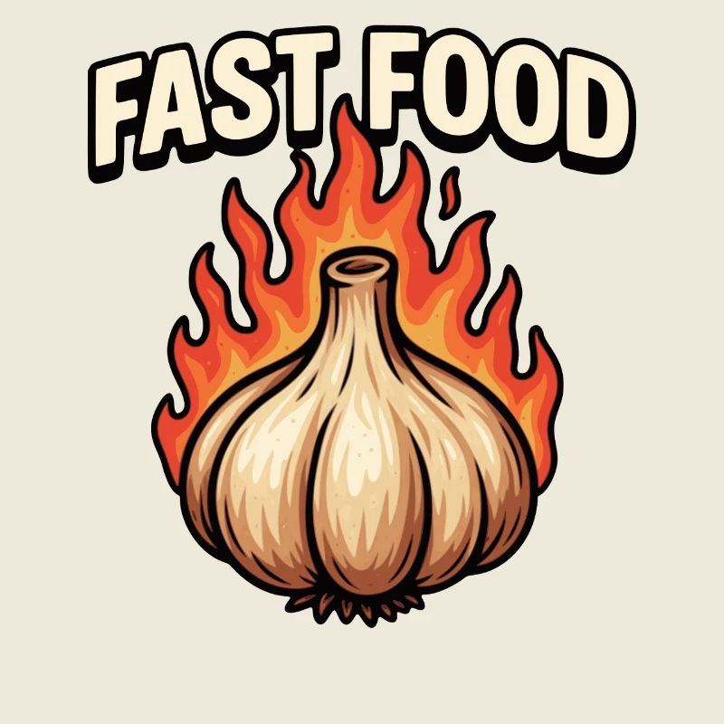 Fiery Garlic Cartoon