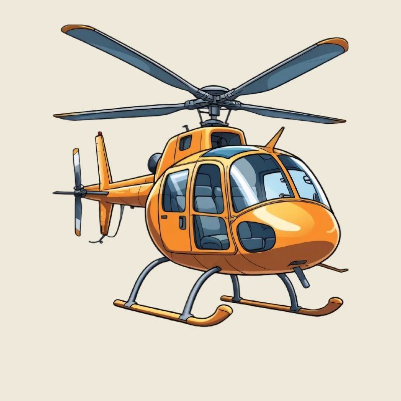 Helicopter comic graphic design