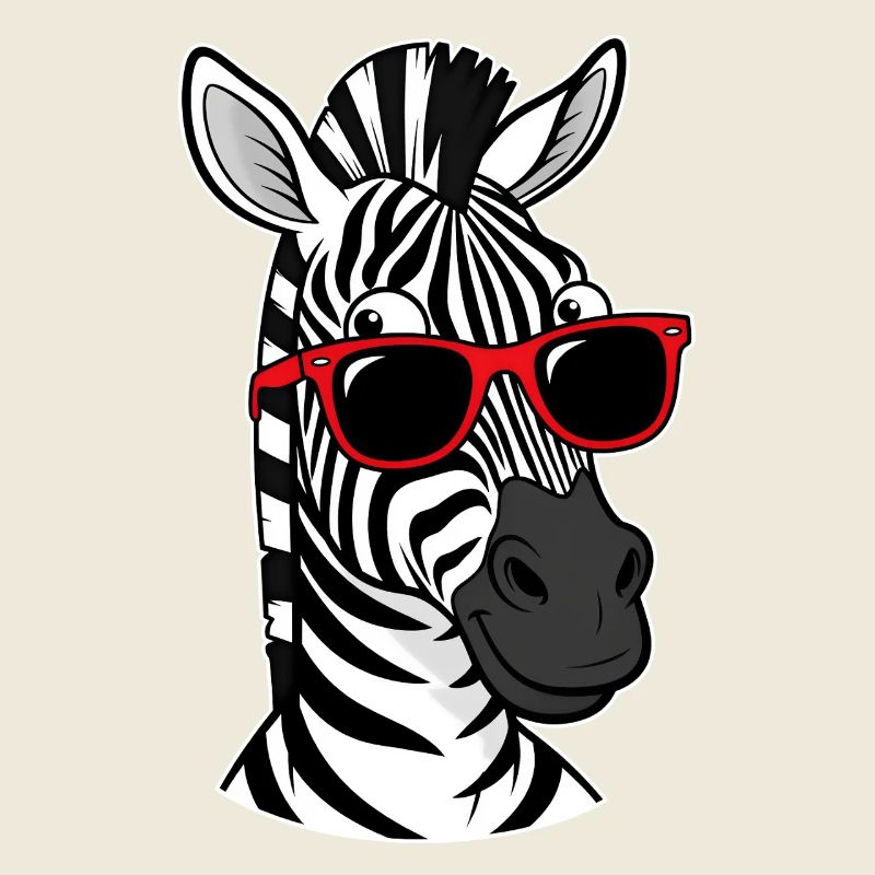 Zèbre avec lunettes de soleil design