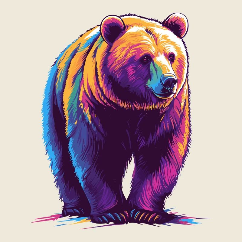 Ours coloré en impression numérique