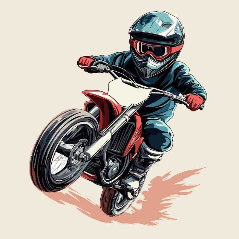 Dynamischer Motorradfahrer im Actionstil