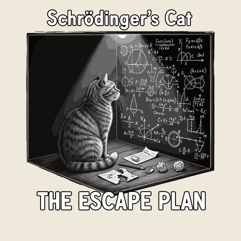 Le chat de Schrödinger avec un plan d'évasion