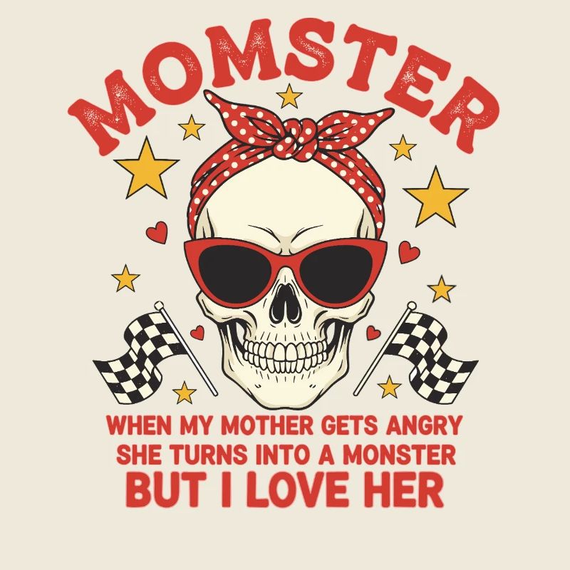 Monstermutter mit retro Skulls Design