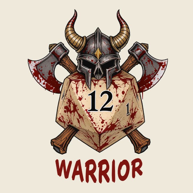 W20 mit Ritterhelm & Äxten – Warrior Dice