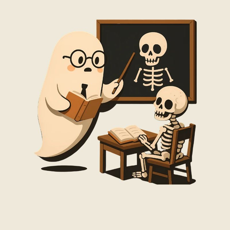 Humorvoller Skelett-Lehrer Illustration