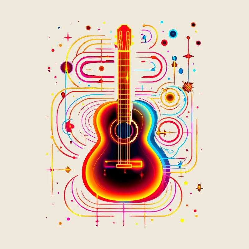 Neon Guitar with Psychedelic Effect