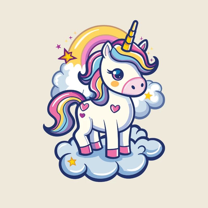 Magischer Einhorn-Traum mit Regenbogen