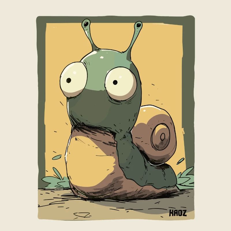 Escargot de dessin animé aux grands yeux