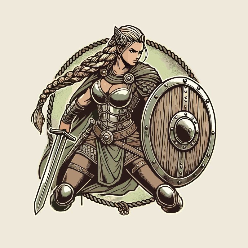 Guerrier avec bouclier et épée