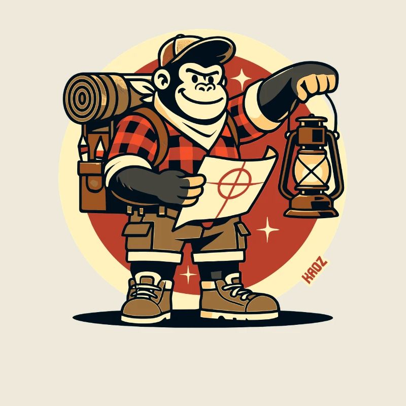 Jungle Camping Gorilla with Map