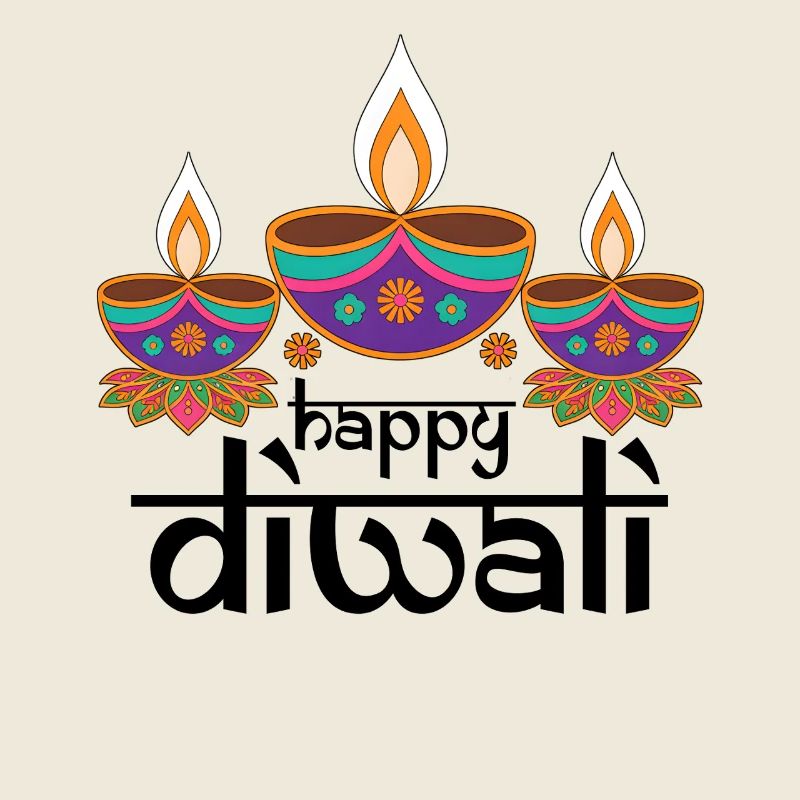 Three Colorful Diyas Feast Patterns