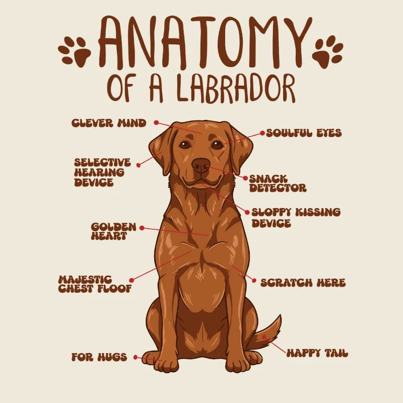 Anatomie eines Fox Red Labradors