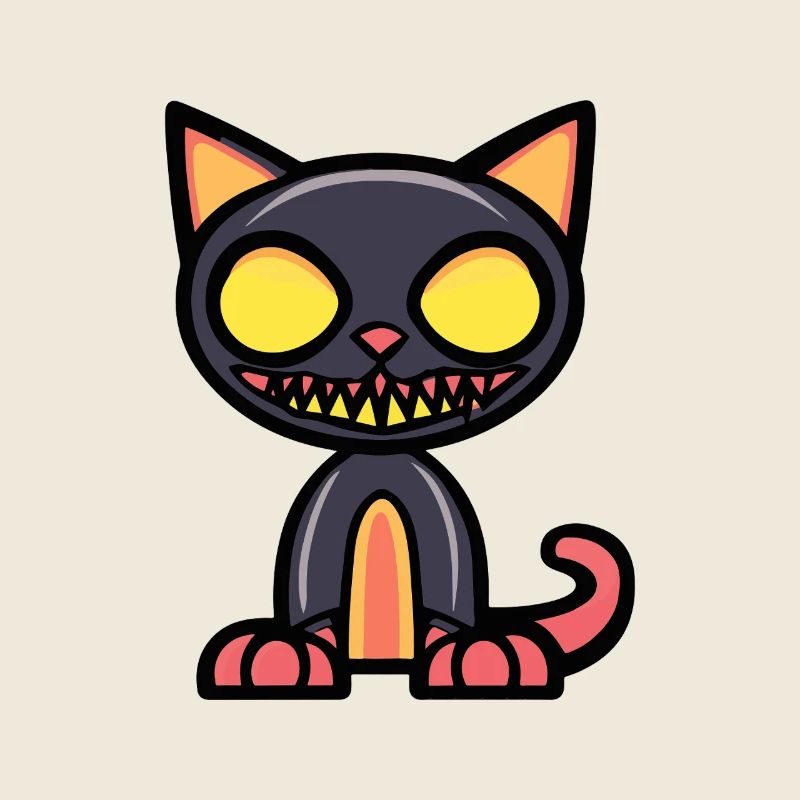 Katze Halloween Comic Lustig